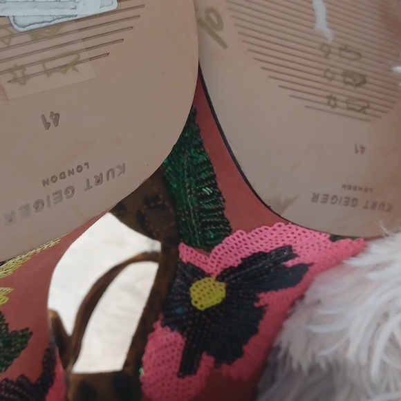 New Kurt Geiger London Floral Sequin Platform Leopard Print Sandals EU 41 - Picture 12 of 12